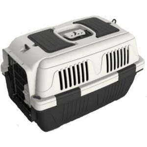 Nutrapet Dog Cat Carrier Box Closed Top Dark Grey L57CmsX W37Cms X H35Cms