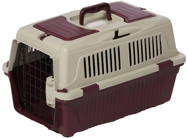 main-103.jpg Nutrapet Dog Cat Carrier Box Closed Top Dark Red L55CmsX W33Cms X H30 Cms - Image 1