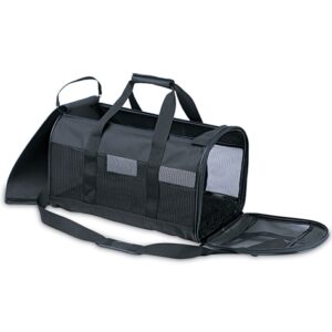 PETMATE SOFT SIDED KENNEL CAB LARGE UP TO 15LBS ~ BLACK - 20" x 11.5" x 12" (50.8 x 29.2 x 30.4 cm)
