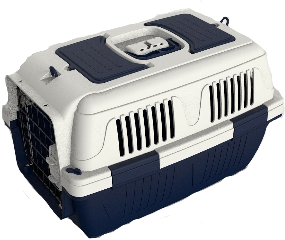 main-74.jpg Nutrapet Dog Cat Carrier Box Closed Top Drak Blue L63Cms X W41Cms X H40 Cms - Image 1