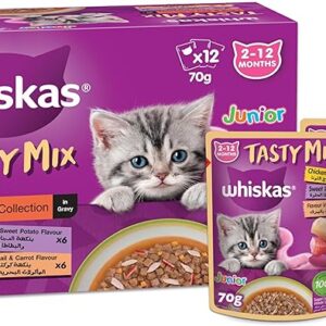 Whiskas Tasty Mix Land & Sea Collection Wet Cat Food - 12X70G