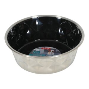 Diamonds Stainless Non-Slip Dog Bowls Black, 550 ml