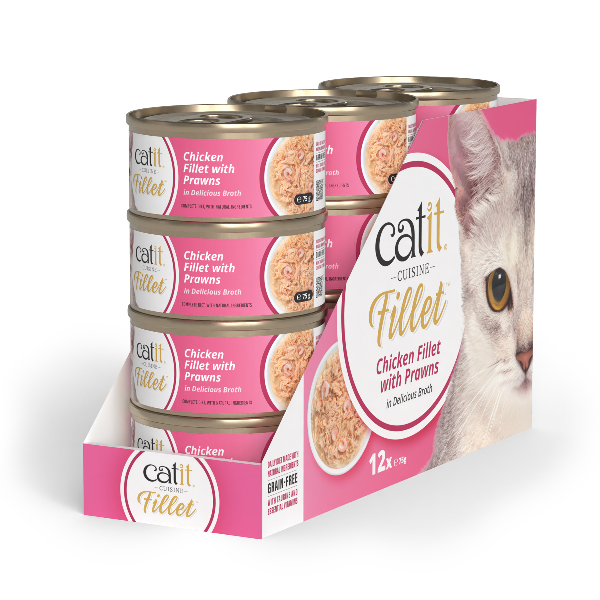 49485.png Catit Cuisine Chicken Fillet with Prawns, 12 x 75 g - Image 1