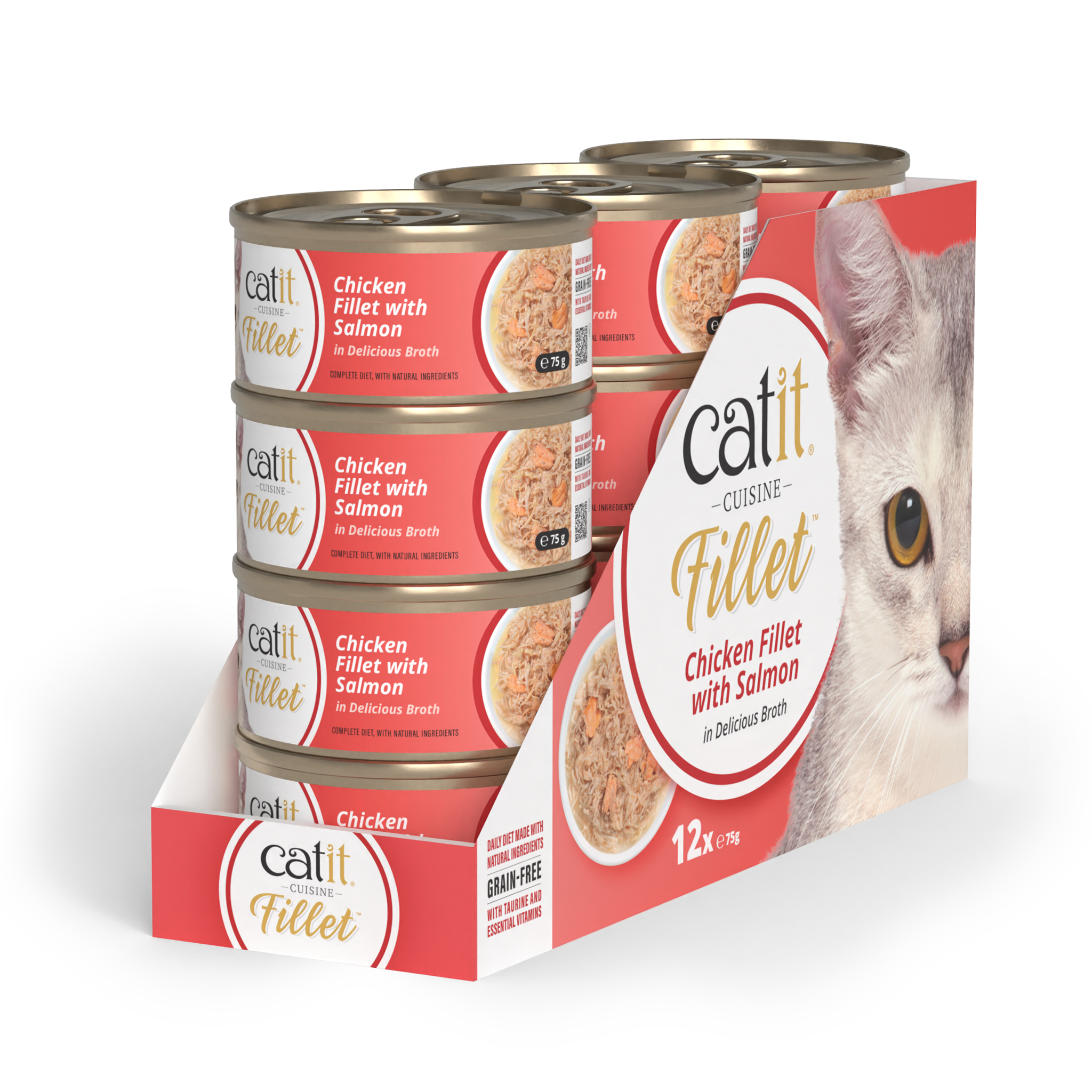 49490.png Catit Cuisine Chicken Fillet with Salmon, 12 x 75 g - Image 1