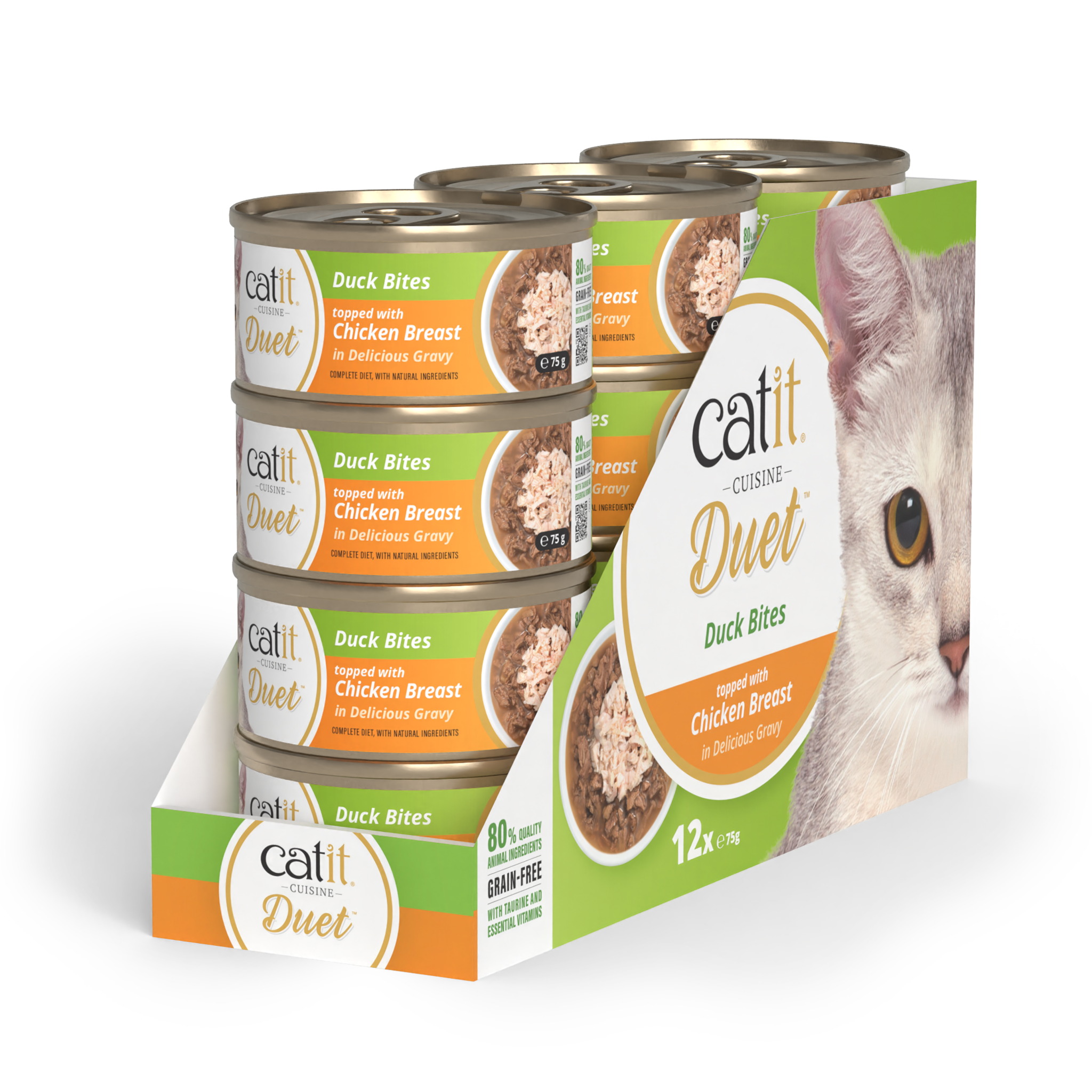 49513.png Catit Cuisine Duet, Duck with Chicken, 12 x 75 g - Image 1