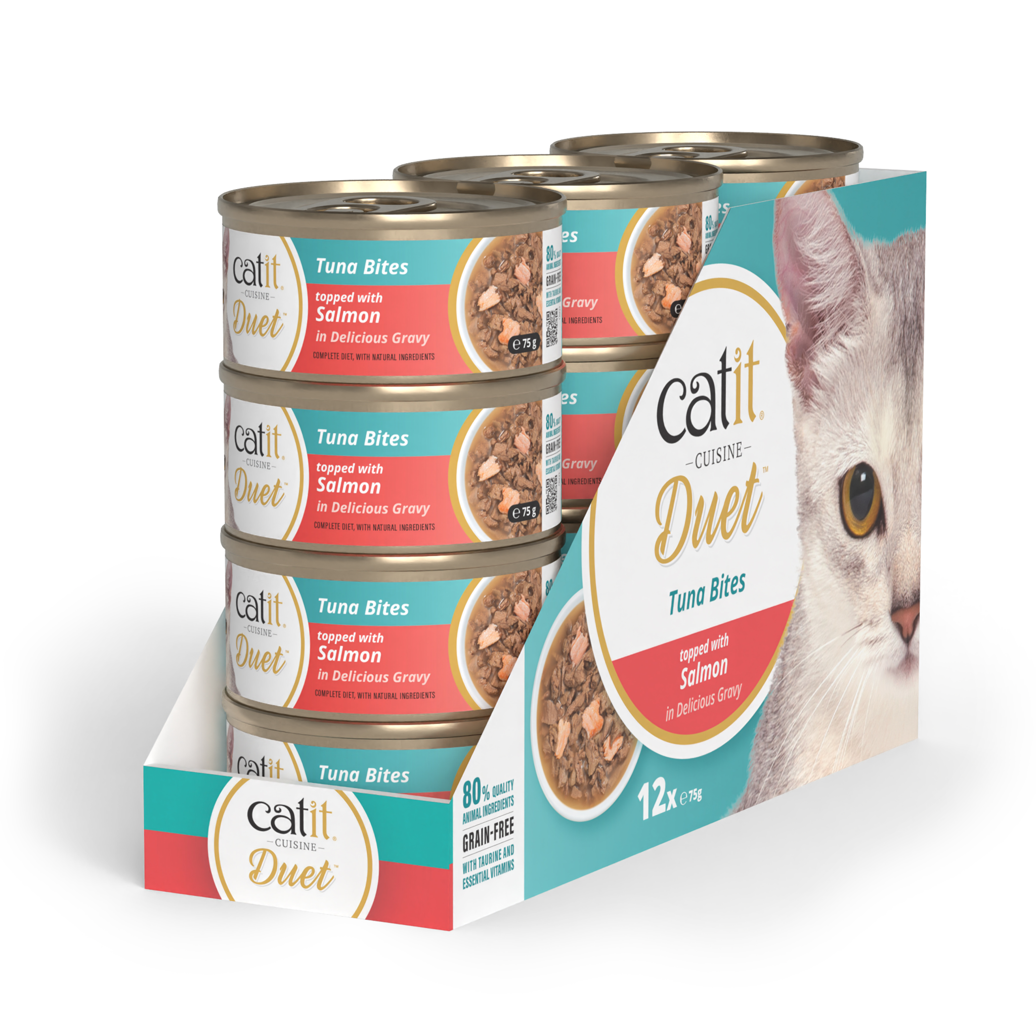 49518.png Catit Cuisine Duet, Tuna with Salmon, 12 x 75 g - Image 1