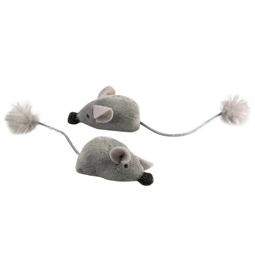 AL-102.jpg Duvo+ Cushy Mice With Funny Tail Grey Color - Cat Toy (2pcs) 16.5x5x4cm - Image 1