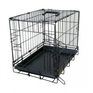 Duvo Dog Crate 2 doors Plastic Tray Black[Dimension - 76 x 48 x 54cm]
