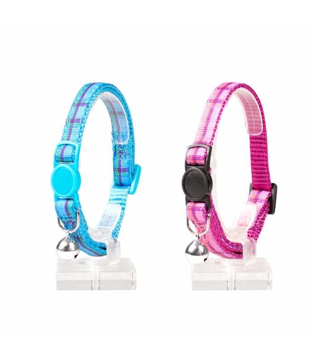 AL-162.jpg Duvo+ Cat Collar Tartan Nylon Mixed Colors 20-30cm / 10Mm - Image 1