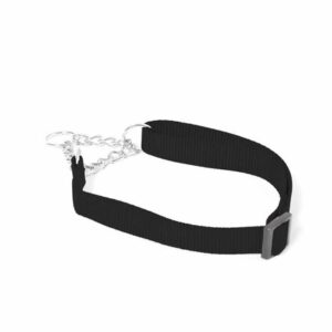 Duvo+ Nylon Semi Choke Collar 45-70cm/25mm, Black[Dimension - 45-70cm x 25mm]