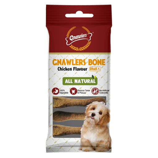 AL-304.png Gnawlers Bone 3" Small-Snack For Dogs-Chicken-6pcs/pack-108g - Image 1