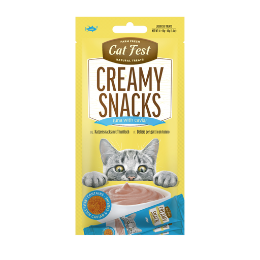 AL-406.png Cat Fest Creamy Snacks- Tuna With Caviar 4x10g - Image 1
