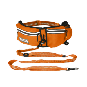 DOCO® Lite Reflective Jogging Belt With Reflective Bungee [Bag:2.5 x 76-107cm ; Leash: 2.5 x 130-150cm]-Safety Orange
