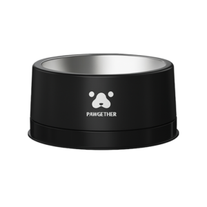 Pawgether 304 Stainless Steel Anti Slip Pet Bowl - 3 Series- 19x19.6x8.8cm-Black [Top:1000ml;Bottom:330ml]