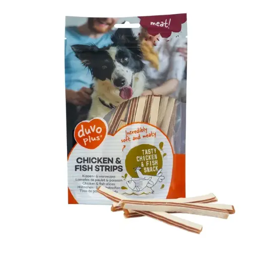 AL-47.webp Duvo+ Dog Snack 80g – Strips, Chicken & Fish - Image 1