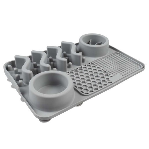 AL-71.jpg Duvo+ Slow down feeder 4-in-1 Grey 30x20x4cm - Image 1
