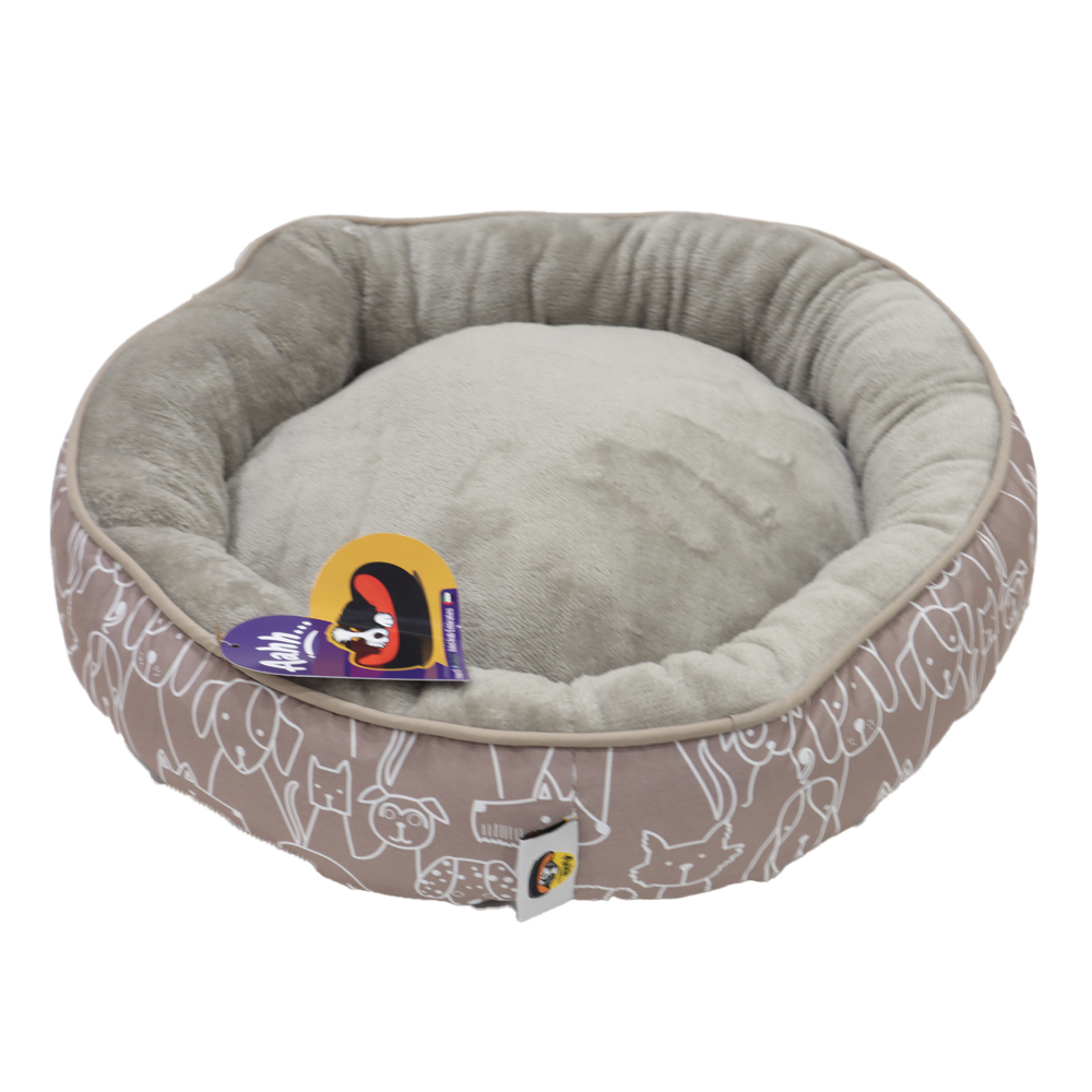12829-.jpg Aahha Snuggly L46 X w36 X h42Cms Flannel Beige Doggies Love - Image 1