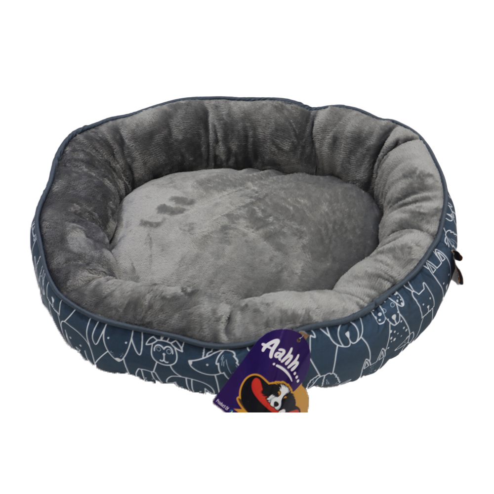 12843.jpg Aahha Snuggly L46 X w36 X h42Cms Flannel Blue Grey Doggies Love - Image 1