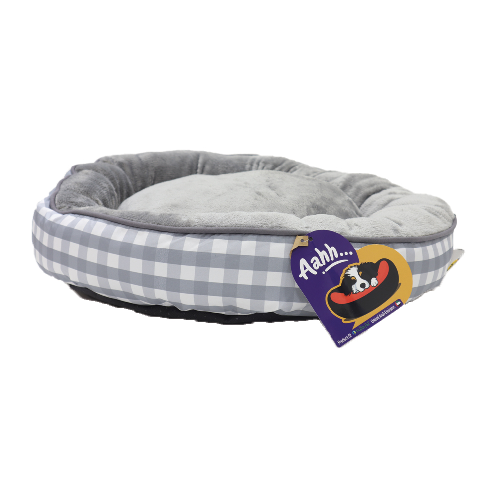12867.jpg Aahha Snuggly L46 X w36 X h42Cms Flannel Grey Checkered - Image 1