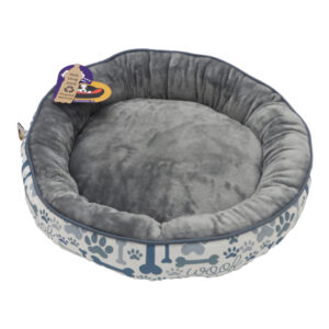 Aahha Snuggly L46 X w36 X h42Cms Flannel Blue Grey Paw & Bones
