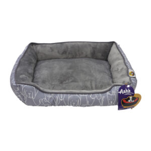 Aahha Squarey L46 X w36 X h42Cms Flannel Grey Doggies Love
