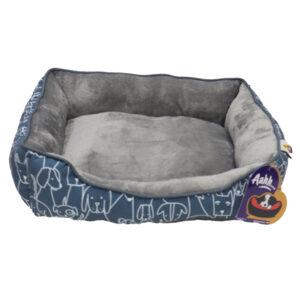 Aahha Squarey L46 X w36 X h42Cms Flannel Blue Grey Doggies Love