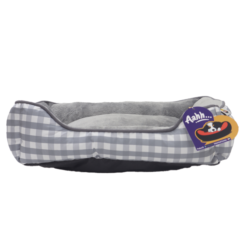 12980.jpg Aahha Squarey L46 X w36 X h42Cms Flannel Grey Checkered - Image 1