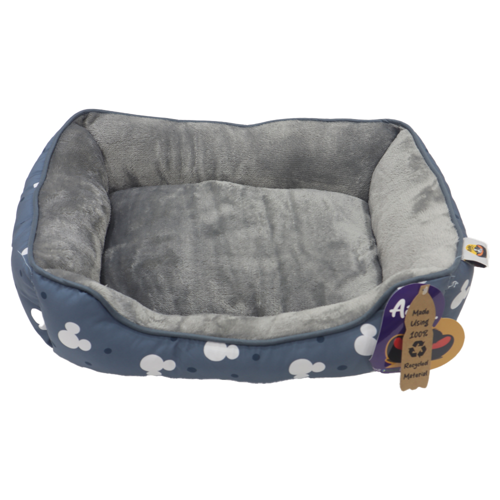 13055-.jpg Aahha Squarey L46 X w36 X h42Cms Flannel Blue Grey Mr Mickey - Image 1