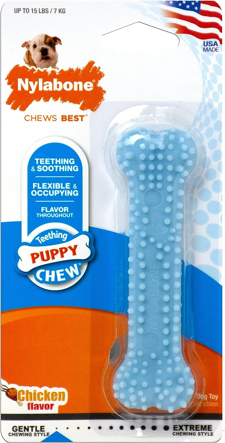 16918446981968435823.jpg Nylabone Puppy Chew Dental Bone - Blue Petite - Image 1
