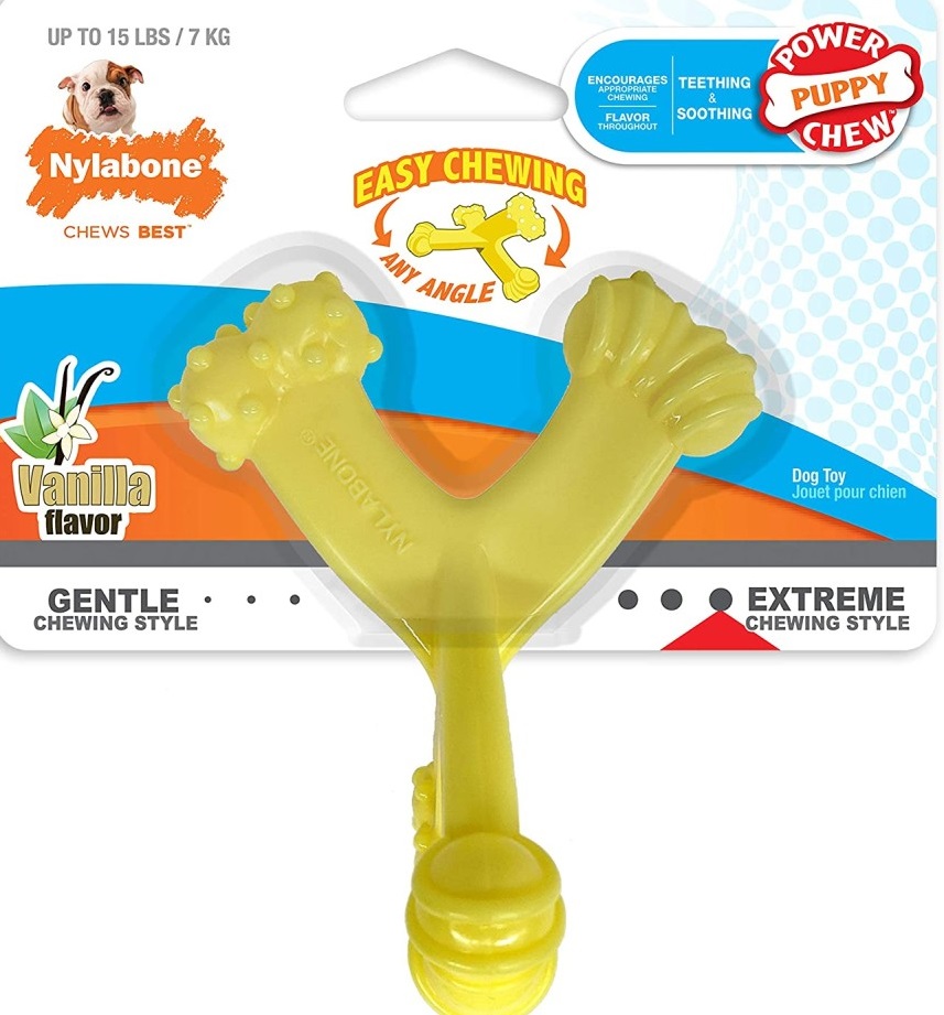 17023859221108871026.jpg Nylabone Puppy Power Chew Axis Bone, Vanilla Regular - Image 1