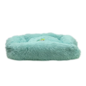 Grizzly Velor Round Plush Blue Dog Bed Small - 50 x 15cm
