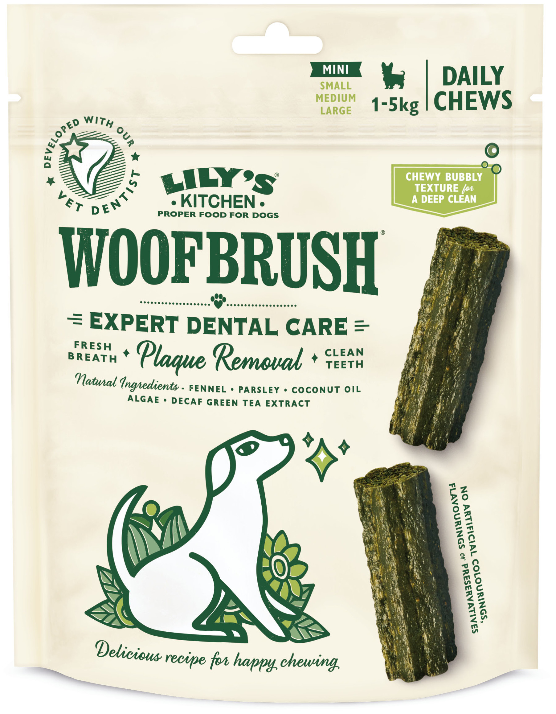 17310717481087828379.jpeg Lily's Kitchen Mini Woofbrush Dental Chew (10x13g) - Image 1