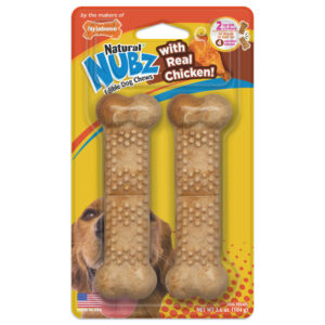 Nylabone Nubz Chicken 2Ct Card (In Shelf Tray) Large Edible Treats
