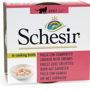 Schesir Cat Can Broth-Wet Food Chicken With Shrimps 70g