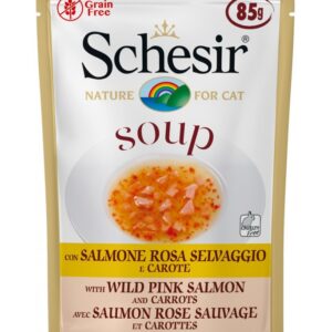 Schesir Cat Wet Soup With Wild Pink Salmon and Carrots 85g
