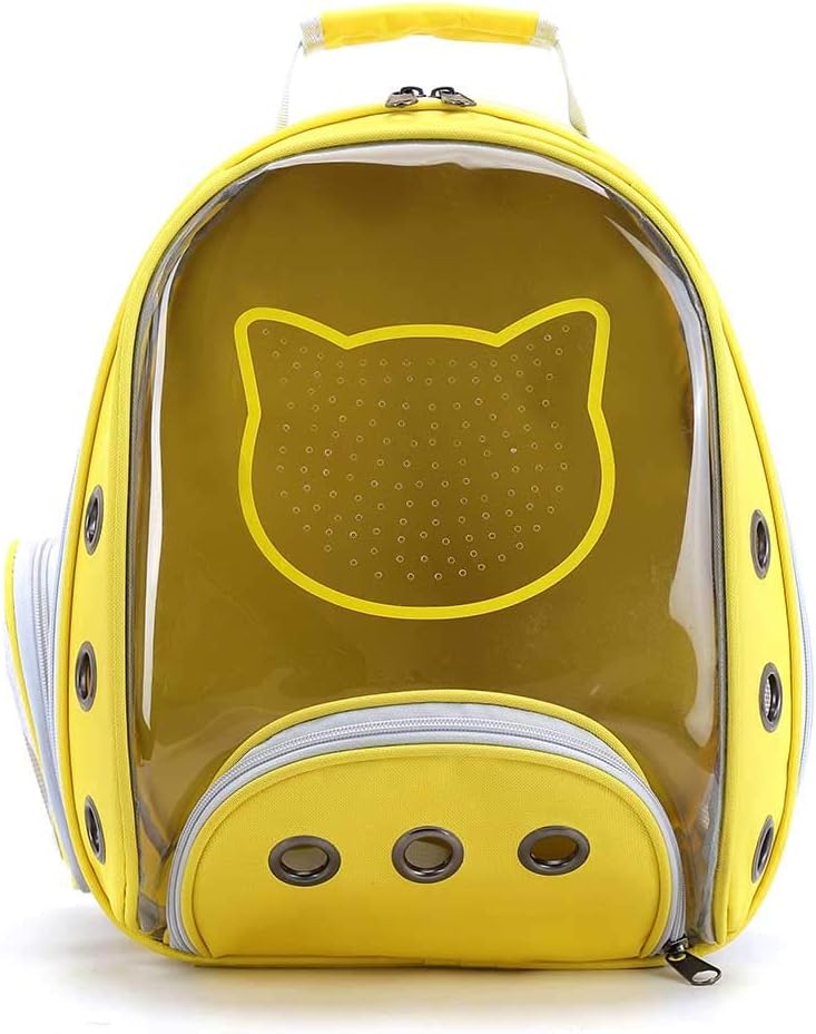 61JSK7rV4RL._AC_SL1024_.jpg Petstranaut BackPack Bobble Cat Face Yellow - Image 1