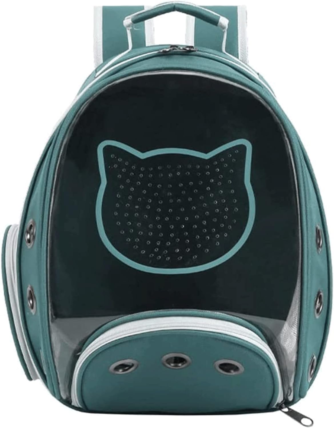 61x7pbX7rAL._AC_SL1500_.jpg Petstranaut BackPack Bobble Cat Face Green - Image 1