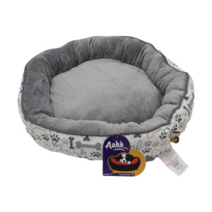 Aahha Snuggly L46 X w36 X h42Cms Flannel Grey Paw & Bones