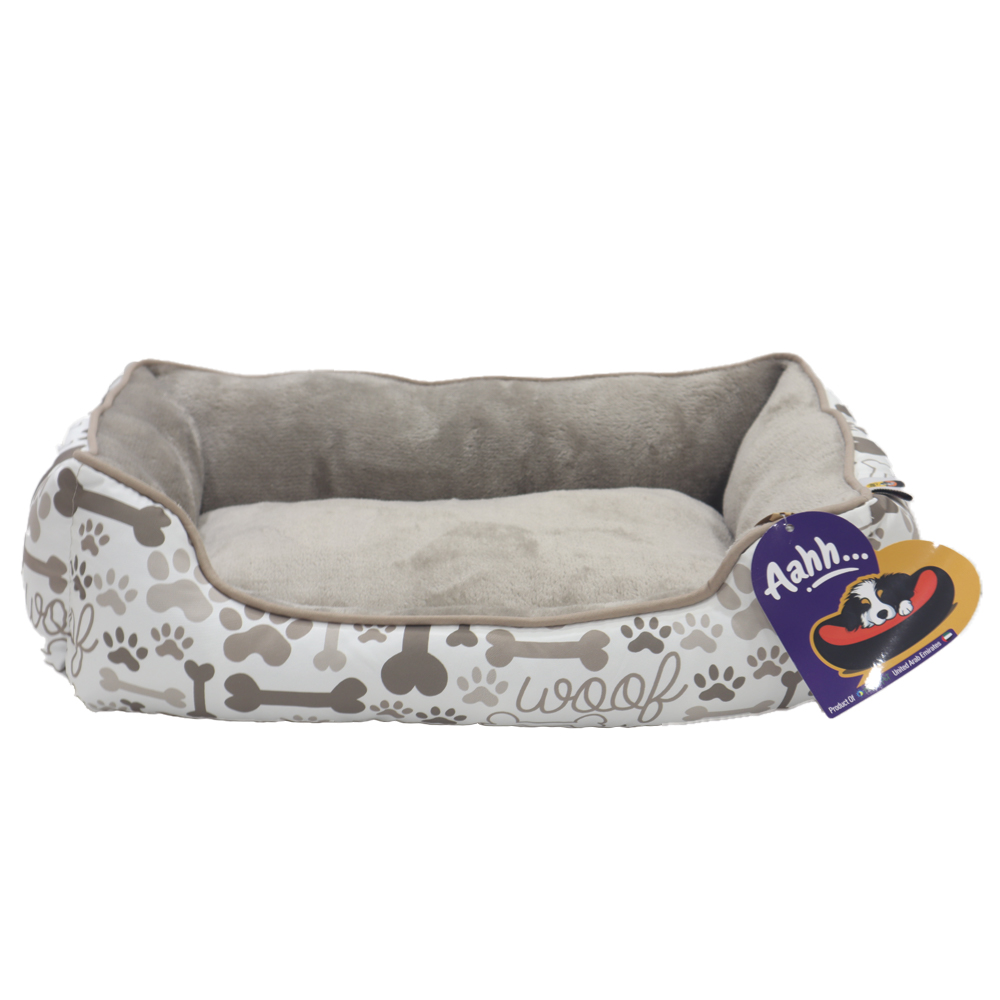 AHH13000.jpg Aahha Squarey L46 X w36 X h42Cms Flannel Beige Paw & Bones - Image 1