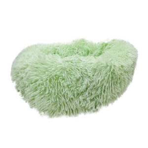 Grizzly Velor Round Plush Green Dog Bed Small - 50 x 15cm