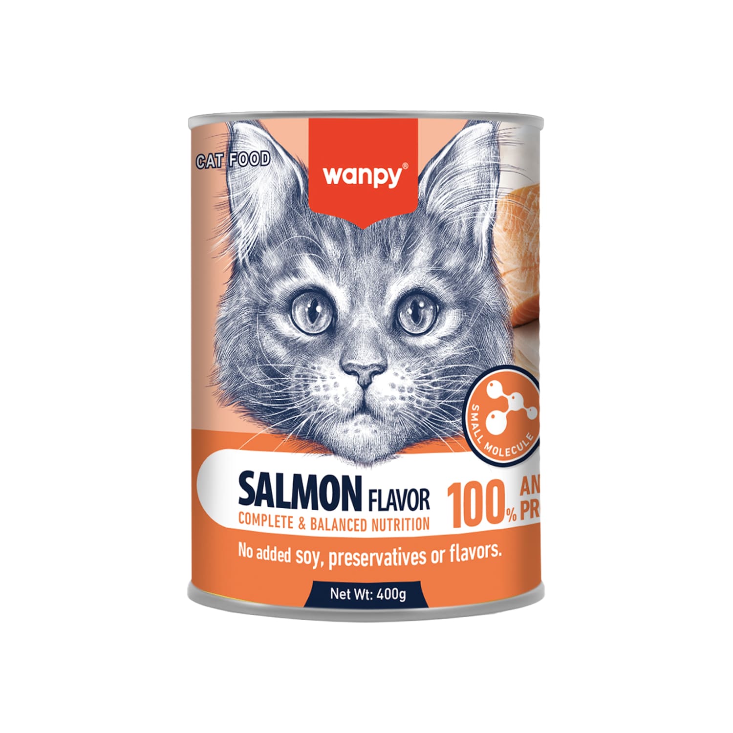 CAT-SALMON-1.jpg Wanpy Complete Pâté Canned Food for Cats (Salmon) 400g - Image 1