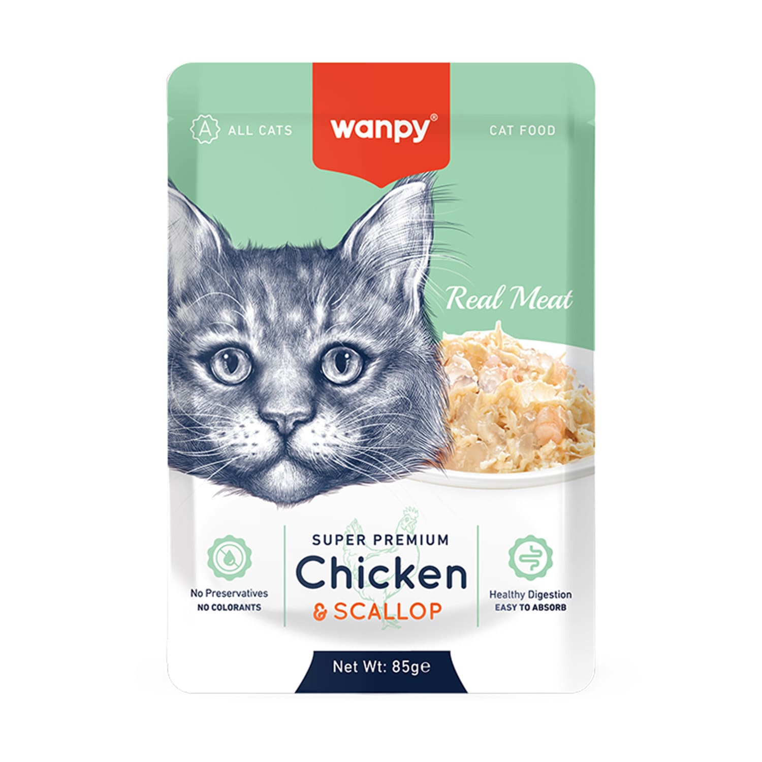 Chicken-SCALLOP-Cat-1.jpg WANPY Chicken & Scallop For Cat 85g - Image 1
