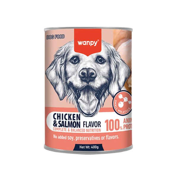 Wanpy Complete PÃ¢tÃ© Canned Food for Dogs (Chicken & Salmon)  400g