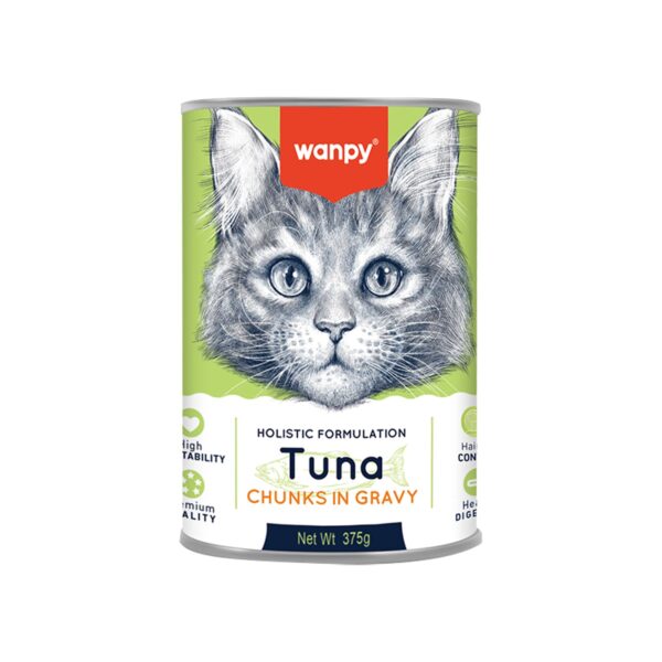 Wanpy Chunks in Gravy Canned Cat Food 375g – Tuna