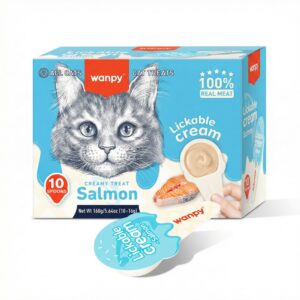 WANPY Lickable Cream Spoon - Salmon For Cat – (16g x 10pcs/box)