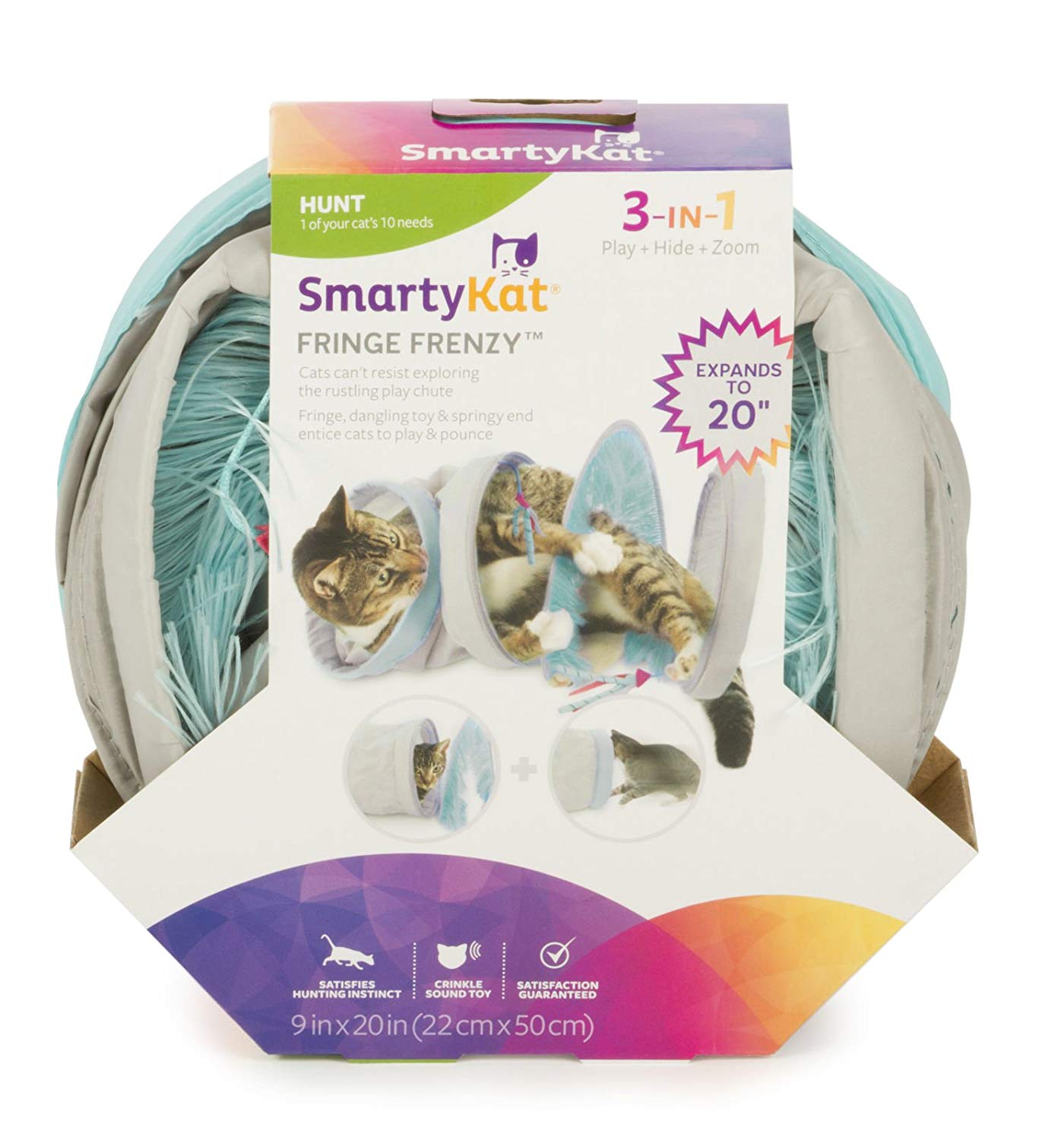 main-1081.jpg Smartykat® Fringe Frenzy™ Cat Activity Tunnel - Image 1