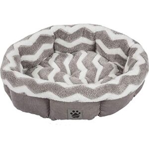 PRECISION SNOOZZY HIP AS A ZIG ZAG GRAY/WHITE ROUND SHEARLING 21''