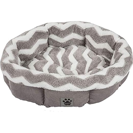 main-1085.jpg PRECISION SNOOZZY HIP AS A ZIG ZAG GRAY/WHITE ROUND SHEARLING 21'' - Image 1