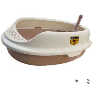 Nutrapet Small Open Cat Toilet L32cmX W43cms XH14.3 Cms Brown