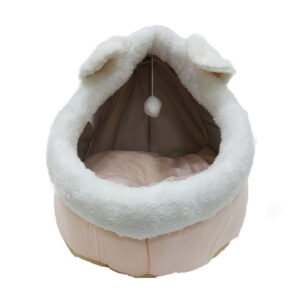 Grizzly Cat Capsule Bed Beige - Medium 35 x 35 x 30cm